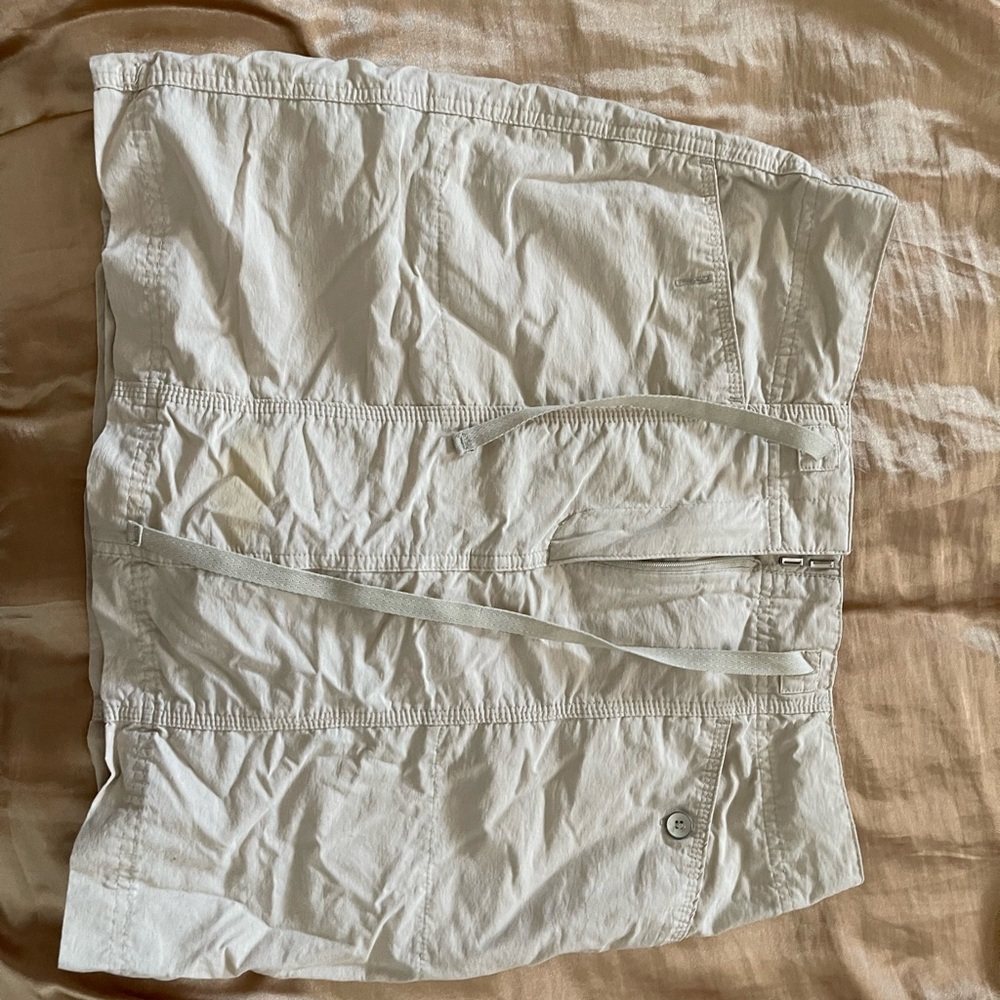 Beige Mini Skirt with Shorts Under